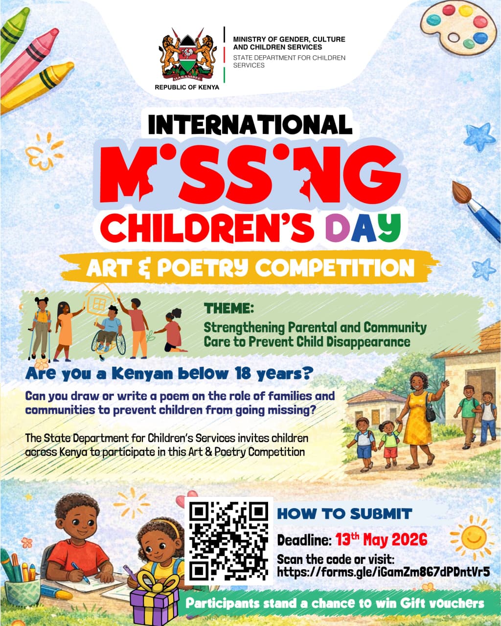 International Missing Children's Day 2026 Art and Poetry Competition