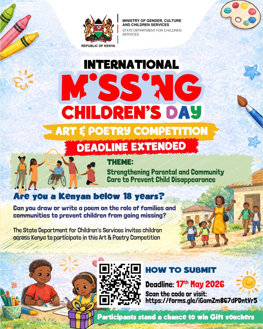 International Missing Children's Day 2026 Art and Poetry Competition